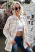 Plaid Pattern Buttoned Shirt Coat With Slits